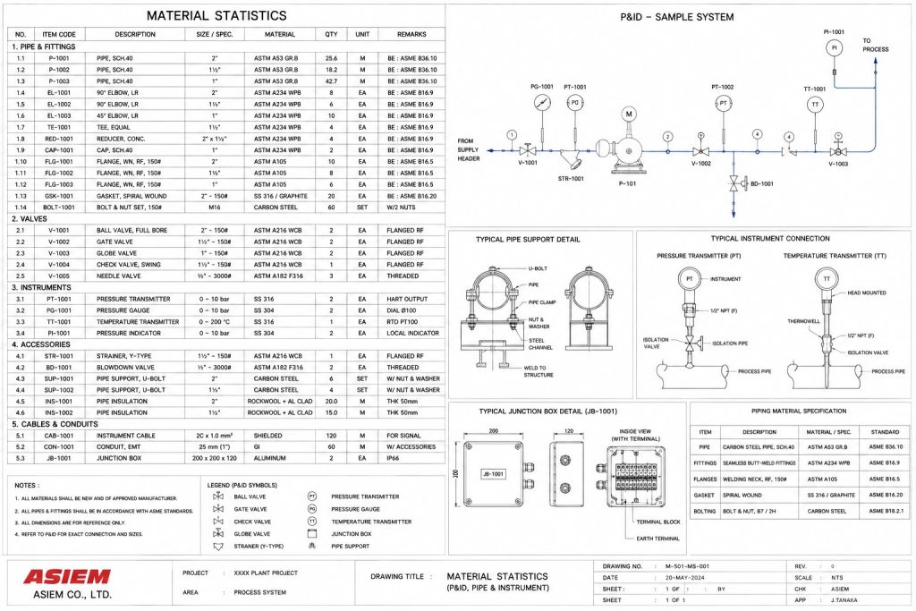 LẬP BẢNG THỐNG KÊ VẬT TƯ & BẢN VẼ CHI TIẾT
